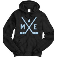 Vintage Maine Ice Hockey Sticks State Outline Tie Dye Hoodie