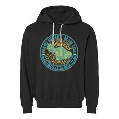 Vintage Maui Ikaika Mau Loa Maui Forever Strong Emblem Garment-Dyed Fleece Hoodie