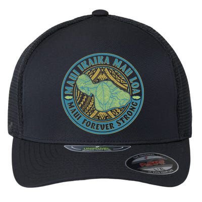 Vintage Maui Ikaika Mau Loa Maui Forever Strong Emblem Flexfit Unipanel Trucker Cap