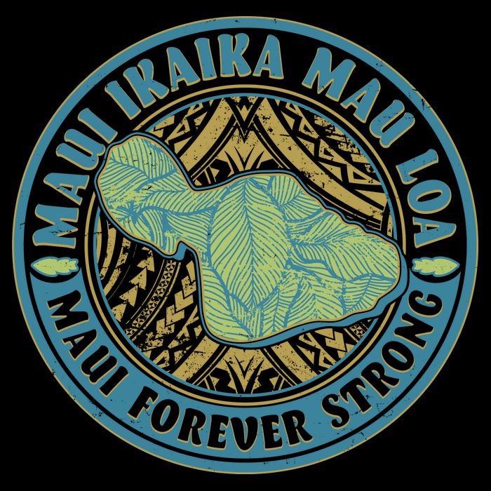 Vintage Maui Ikaika Mau Loa Maui Forever Strong Emblem Apron