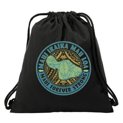 Vintage Maui Ikaika Mau Loa Maui Forever Strong Emblem Drawstring Bag