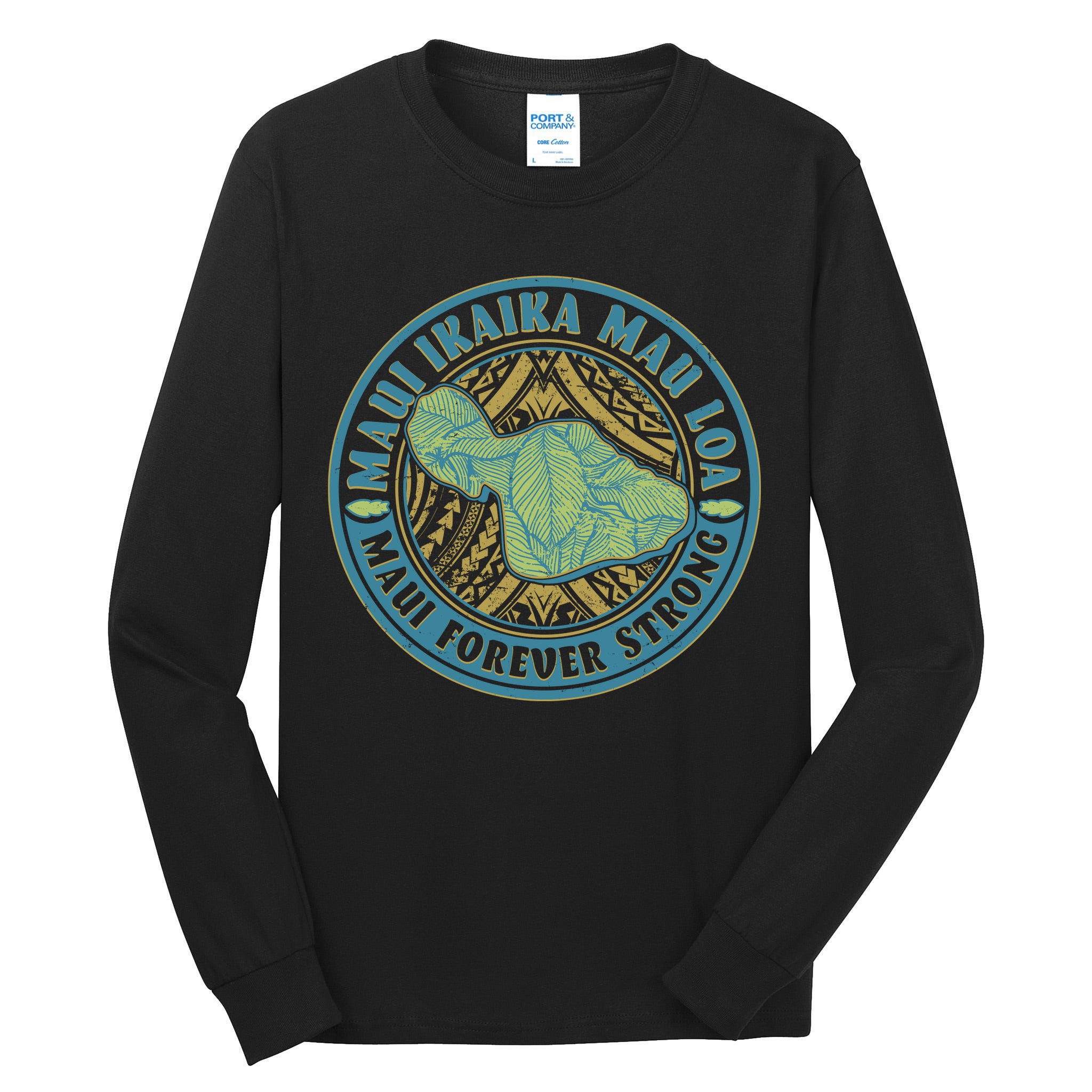 Vintage Maui Ikaika Mau Loa Maui Forever Strong Emblem Tall Long Sleeve T-Shirt