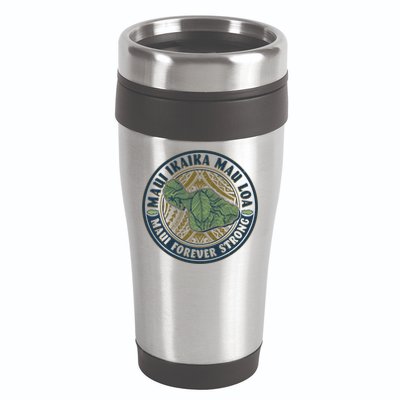 Vintage Maui Ikaika Mau Loa Maui Forever Strong Emblem 16oz Travel Tumbler