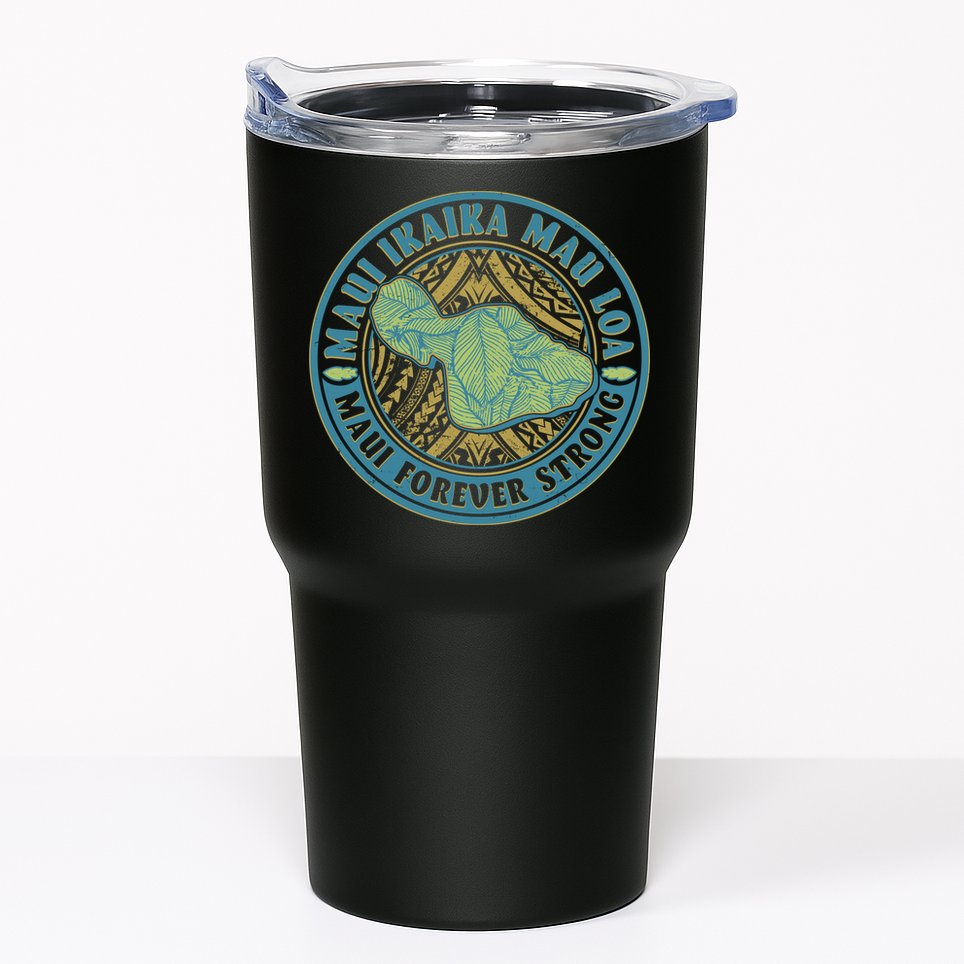 Vintage Maui Ikaika Mau Loa Maui Forever Strong Emblem Tumbler