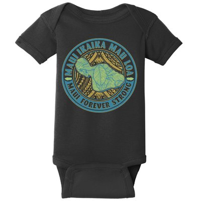 Vintage Maui Ikaika Mau Loa Maui Forever Strong Emblem Baby Bodysuit