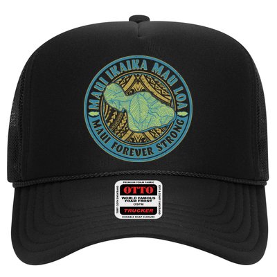 Vintage Maui Ikaika Mau Loa Maui Forever Strong Emblem Trucker Hat