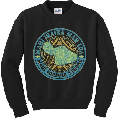 Vintage Maui Ikaika Mau Loa Maui Forever Strong Emblem Kids Sweatshirt