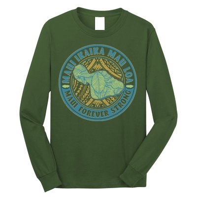 Vintage Maui Ikaika Mau Loa Maui Forever Strong Emblem Long Sleeve Shirt