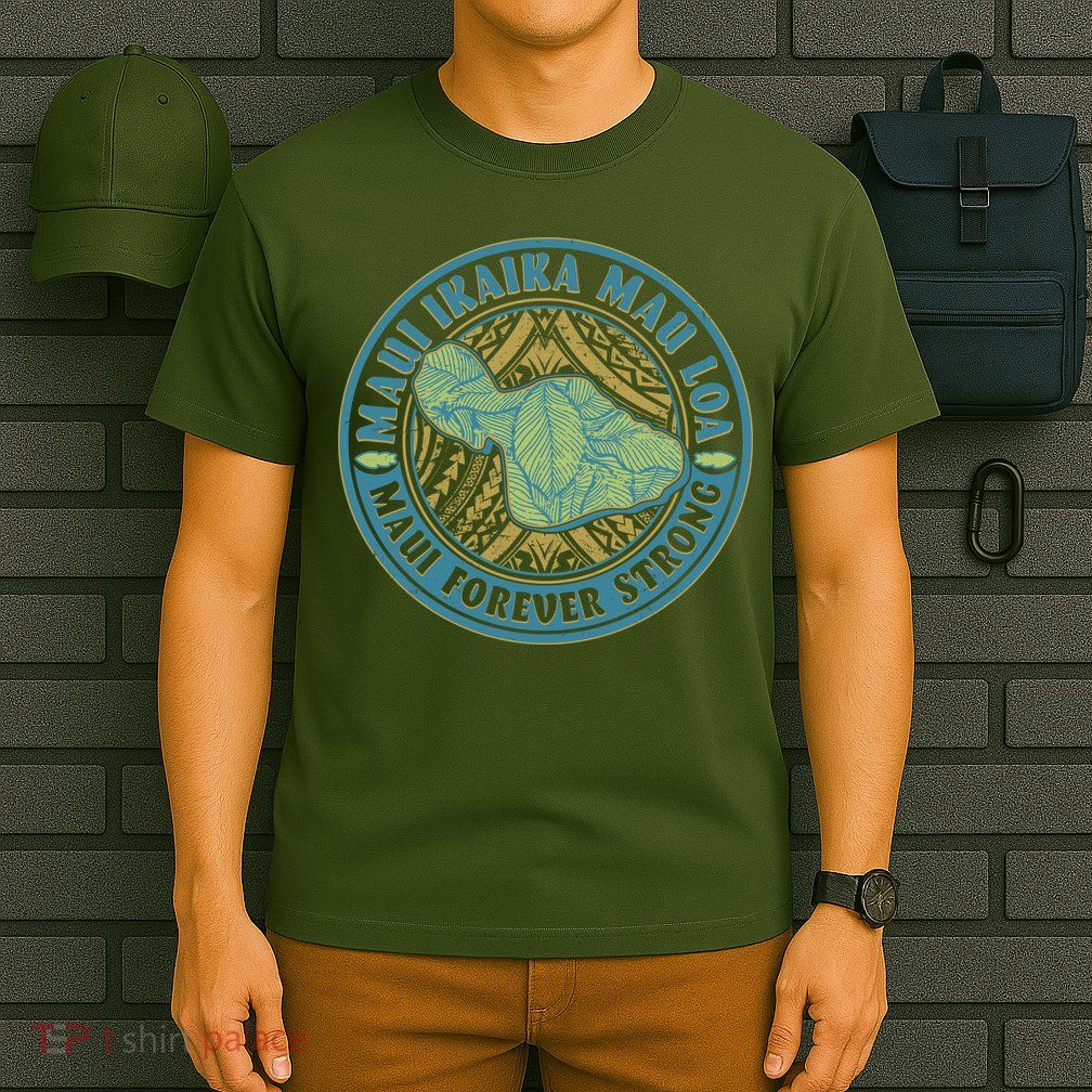 Vintage Maui Ikaika Mau Loa Maui Forever Strong Emblem T-Shirt