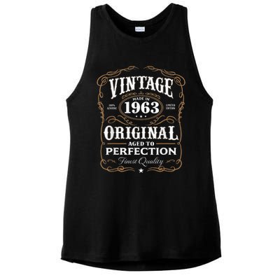 Vintage Made In 1963 55th Birthday Present Gift Ladies PosiCharge Tri-Blend Wicking Tank