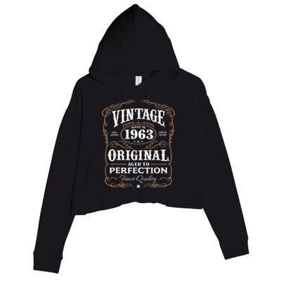 Vintage Made In 1963 55th Birthday Present Gift Crop Fleece Hoodie