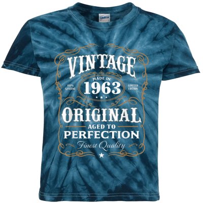 Vintage Made In 1963 55th Birthday Present Gift Kids Tie-Dye T-Shirt