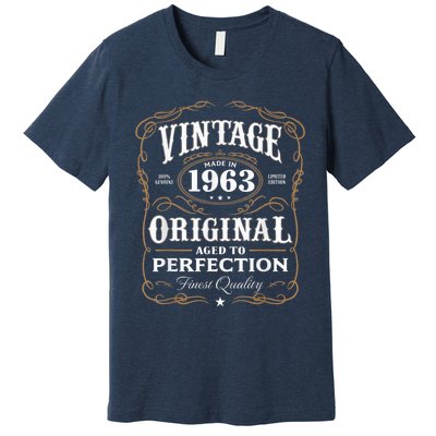 Vintage Made In 1963 55th Birthday Present Gift Premium T-Shirt