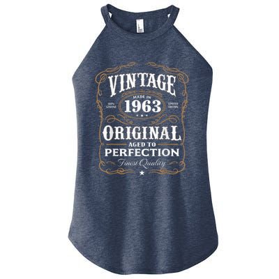 Vintage Made In 1963 55th Birthday Present Gift Women’s Perfect Tri Rocker Tank