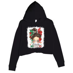 Viva Mexico Independence Day Crop Fleece Hoodie