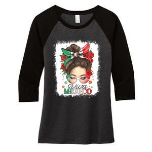 Viva Mexico Independence Day Women's Tri-Blend 3/4-Sleeve Raglan Shirt