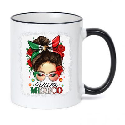 Viva Mexico Independence Day Women Girl Mexican Flag Gift 11oz Black Color Changing Mug