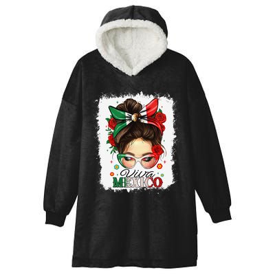 Viva Mexico Independence Day Women Girl Mexican Flag Gift Hooded Wearable Blanket