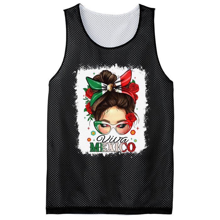 Viva Mexico Independence Day Women Girl Mexican Flag Gift Mesh Reversible Basketball Jersey Tank