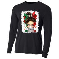 Viva Mexico Independence Day Women Girl Mexican Flag Gift Cooling Performance Long Sleeve Crew