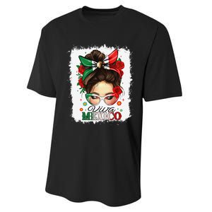 Viva Mexico Independence Day Women Girl Mexican Flag Gift Performance Sprint T-Shirt