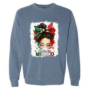 Viva Mexico Independence Day Women Girl Mexican Flag Gift Garment-Dyed Sweatshirt