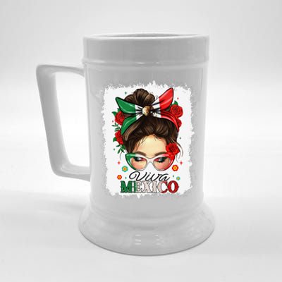 Viva Mexico Independence Day Women Girl Mexican Flag Gift Beer Stein