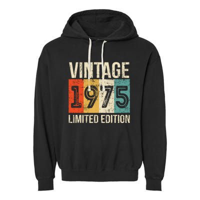 Vintage Made In 1975 Birthday Garment-Dyed Fleece Hoodie