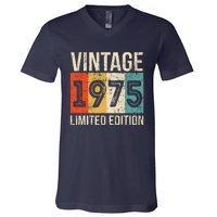 Vintage Made In 1975 Birthday V-Neck T-Shirt