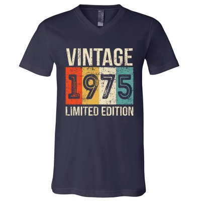 Vintage Made In 1975 Birthday V-Neck T-Shirt