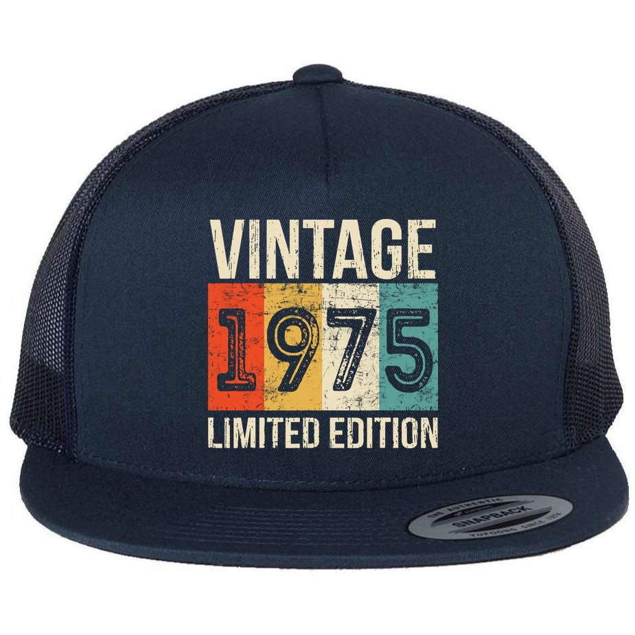 Vintage Made In 1975 Birthday Flat Bill Trucker Hat