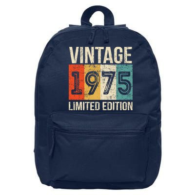 Vintage Made In 1975 Birthday 16 in Basic Backpack