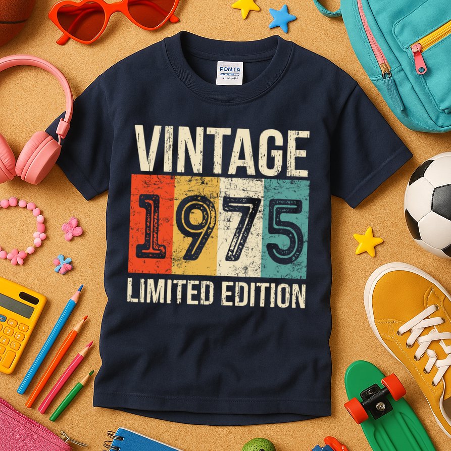 Vintage Made In 1975 Birthday Kids T-Shirt