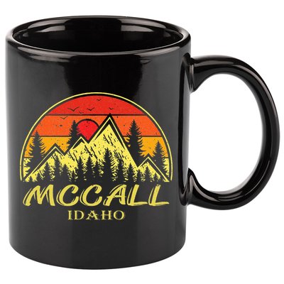 Vintage Mccall Idaho ID Mountains Hike Hiking Souvenir 11oz C Handle Ceramic Mug