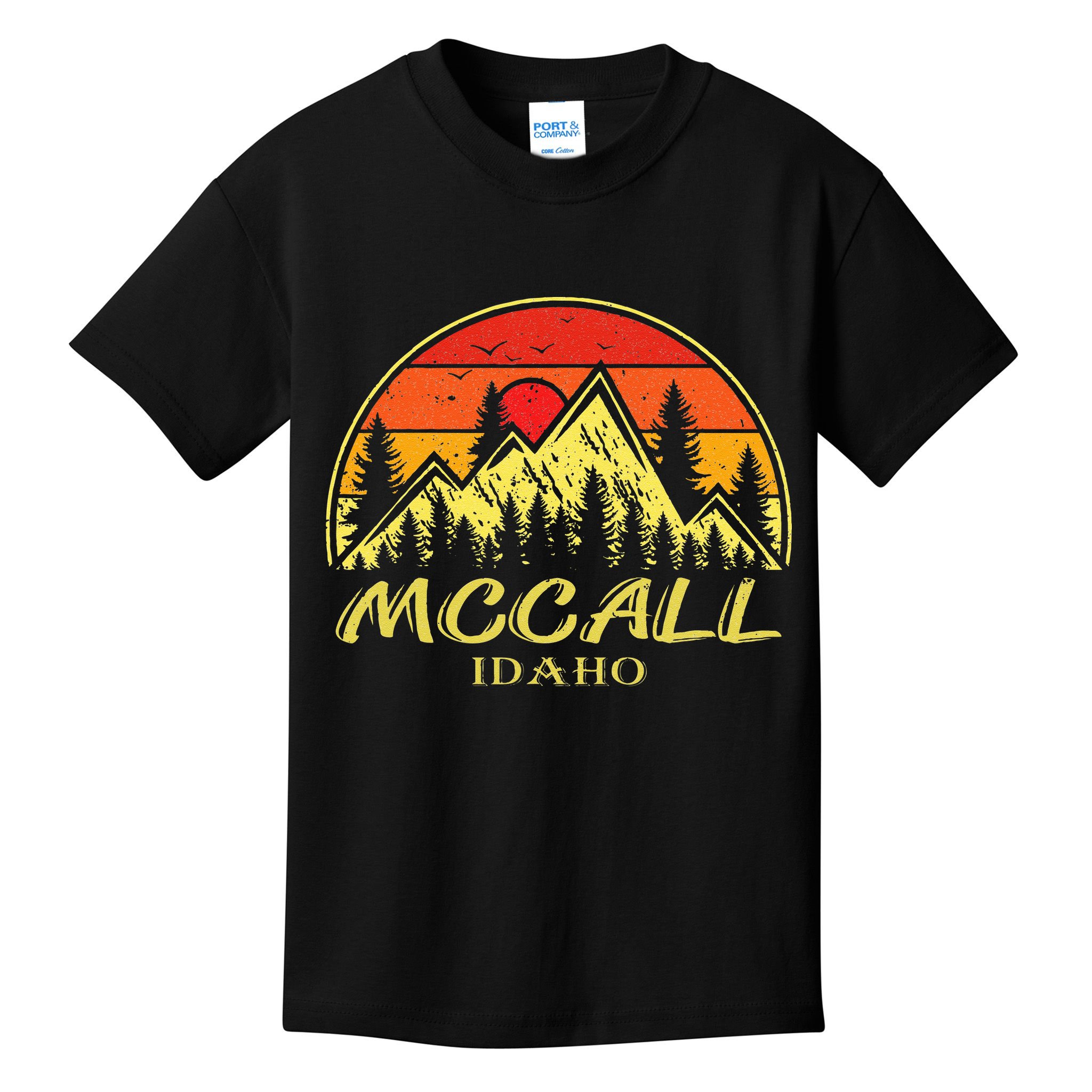 Vintage Mccall Idaho ID Mountains Hike Hiking Souvenir Kids T-Shirt