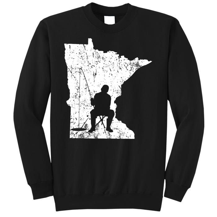 Vintage Minnesota Ice Fishing Fishermen Winter Lake Sweatshirt