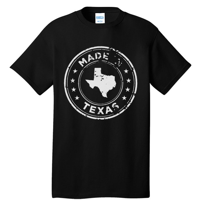 Vintage Made In Texas State Word Design Tall T-Shirt