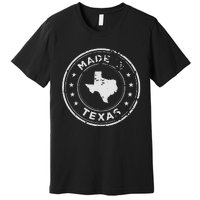 Vintage Made In Texas State Word Design Premium T-Shirt