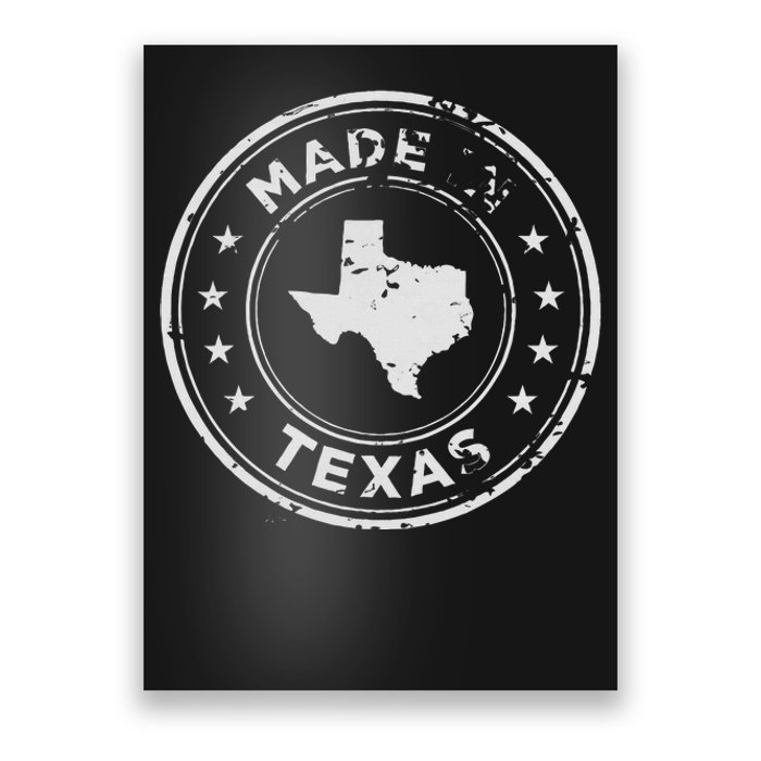 Vintage Made In Texas State Word Design Poster