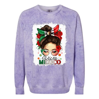 Viva Mexico Independence Day Mexican Flag Colorblast Crewneck Sweatshirt