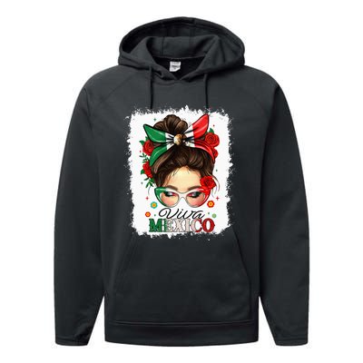 Viva Mexico Independence Day Mexican Flag Performance Fleece Hoodie