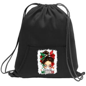 Viva Mexico Independence Day Mexican Flag Sweatshirt Cinch Pack Bag