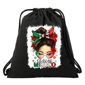 Viva Mexico Independence Day Mexican Flag Drawstring Bag