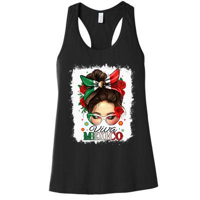 Viva Mexico Independence Day Mexican Flag Women's Racerback Tank