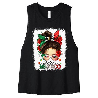 Viva Mexico Independence Day Mexican Flag Women's Racerback Cropped Tank