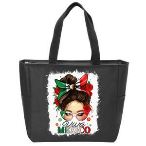 Viva Mexico Independence Day Mexican Flag Zip Tote Bag