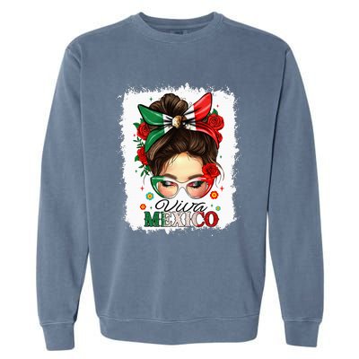 Viva Mexico Independence Day Mexican Flag Garment-Dyed Sweatshirt