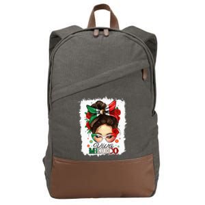 Viva Mexico Independence Day Mexican Flag Cotton Canvas Backpack