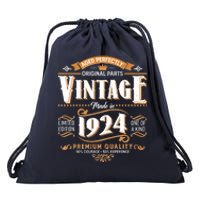 Vintage Made In 1924 100th Birthday Aged Perfectly Original Parts Drawstring Bag