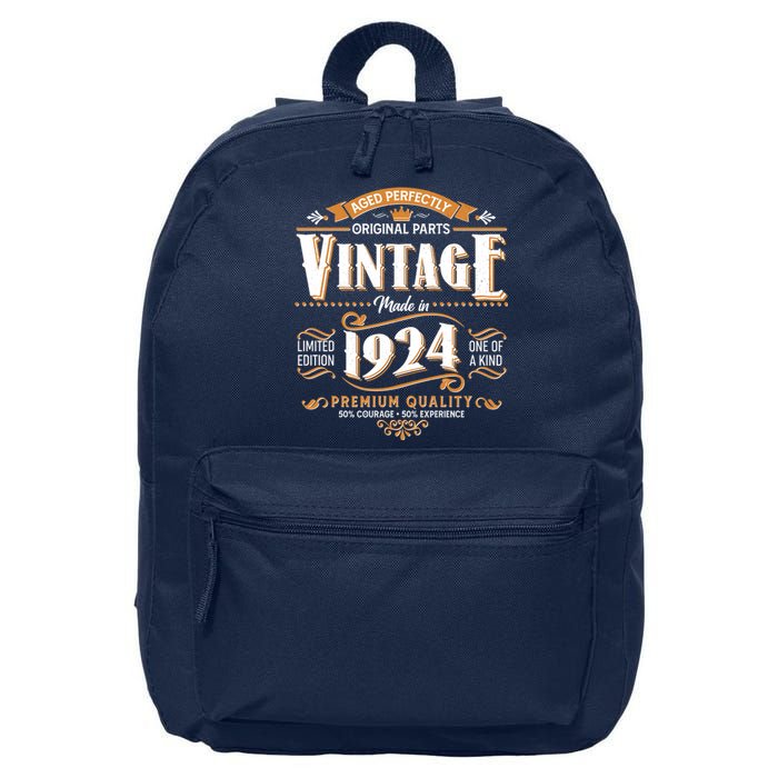 Vintage Made In 1924 100th Birthday Aged Perfectly Original Parts 16 in Basic Backpack